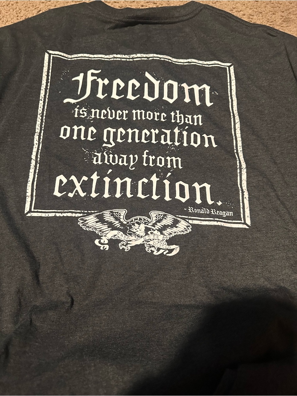 Grunt Style Dark Gray Tee with White Freedom Quote